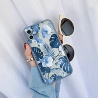 palm tree leaves plant flower phone case for iphone 11 12 13 pro max 7 8 plus se2 x xr xs max hard back shockproof cover fundas