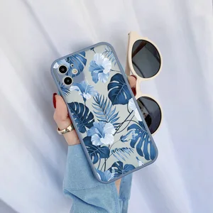 palm tree leaves plant flower phone case for iphone 11 12 13 pro max 7 8 plus se2 x xr xs max hard back shockproof cover fundas free global shipping