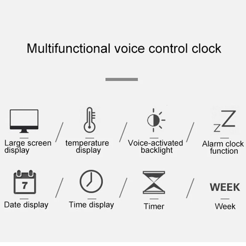 DIDIHOU Настольные Цифровые часы с будильником управление звуком подсветка 12/24 H