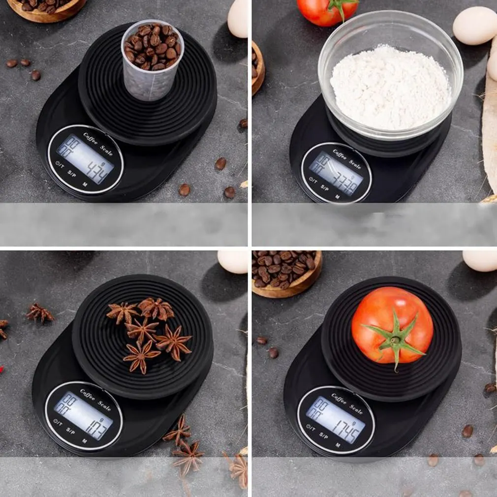 

USB Plug-in Portable Coffee Scale Food Kitchen Electronic Scale LEDTouch Screen 0.1G Coffee Accurate Measurement Without Battery