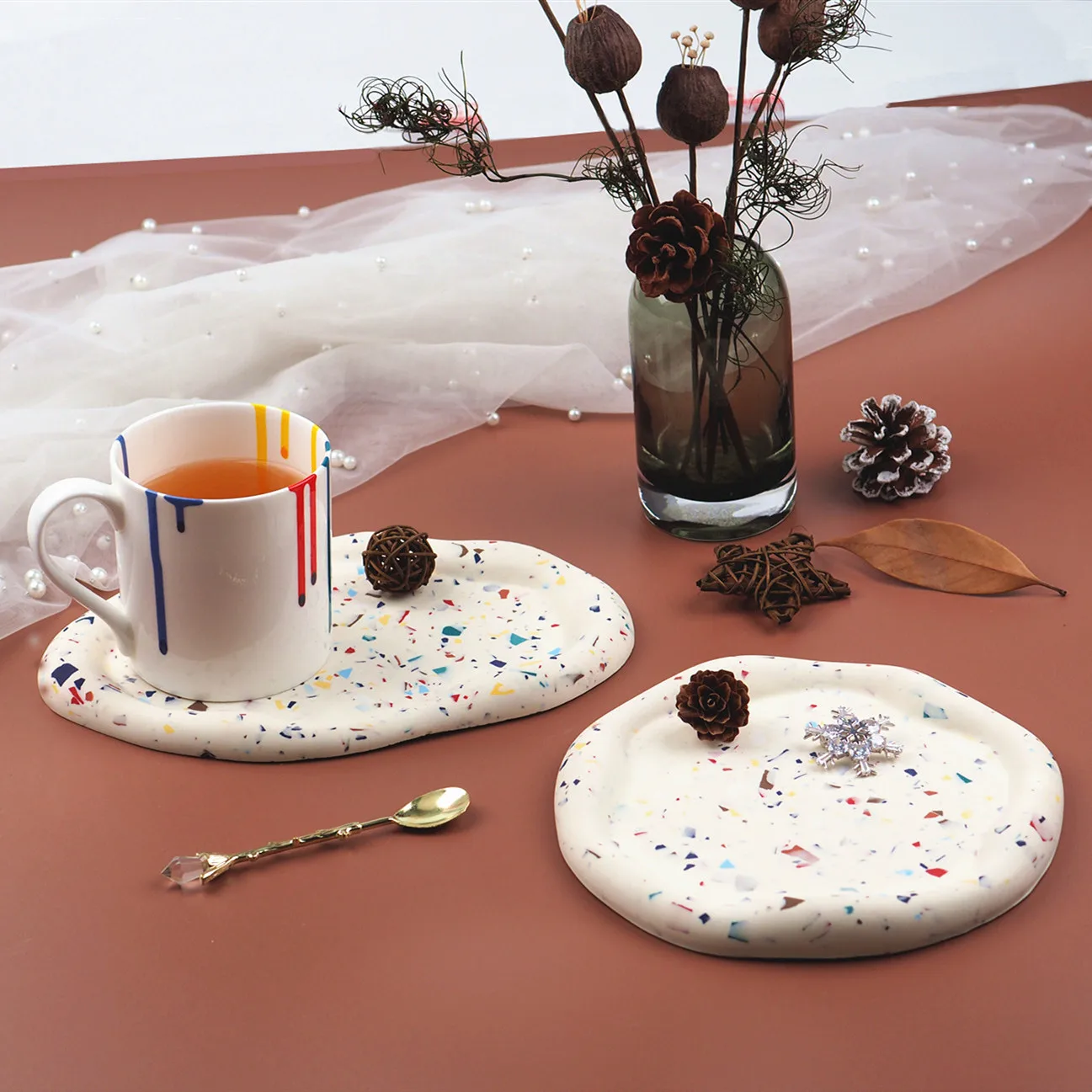 DIY Crystal Epoxy Resin Mold Irregular Cloud Plate Tea Coaster Jewelry Tray Silicone Mold Crafts