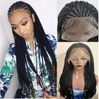 Длинные Синтетические женские парики 26 дюймов 13*4 на сетке спереди, парик из плетеных косичек с бесплатной частью, высокотемпературные парики на сетке, парик из красной блондинки