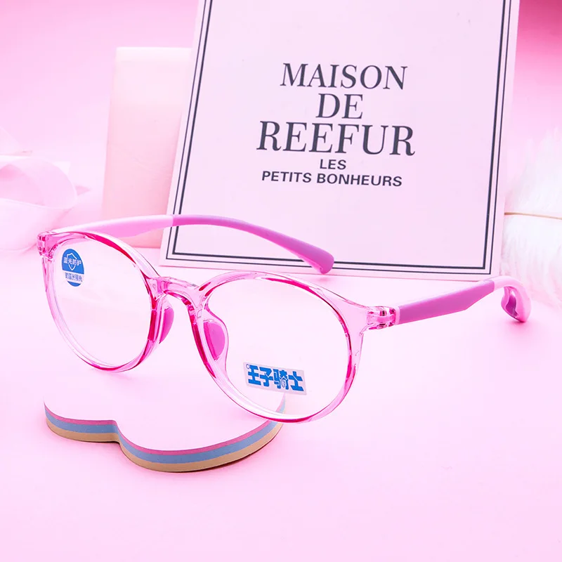 

Round Silicone Anti Blue Light Kids Glasses Gaming Computer Ray Blocking UV400 Clear Cute Eyeglasses Boy Girl Children Goggle