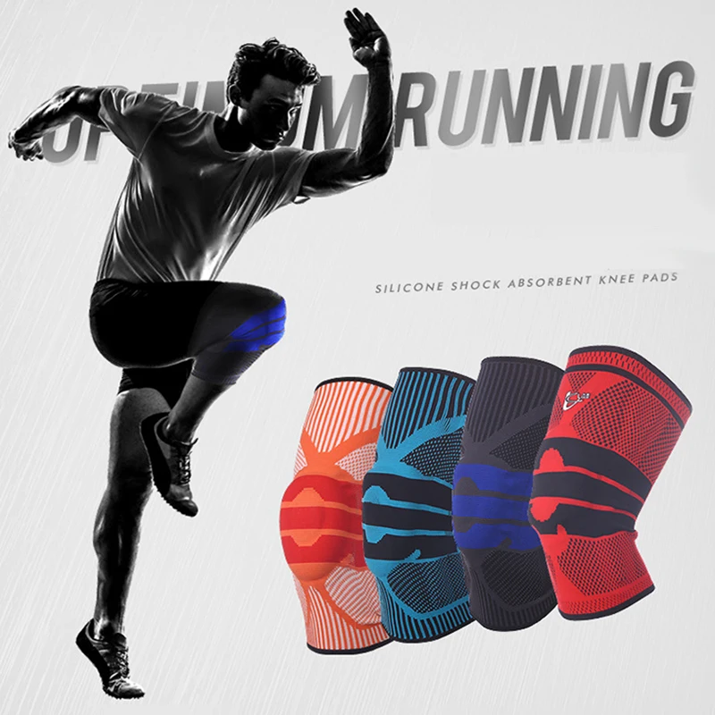 

1PCS Sports Knee Pads Support Bracket Kneecap Silicone Spring Protector Brace Basketball Running Dance Kneepad Tactical Kneecap