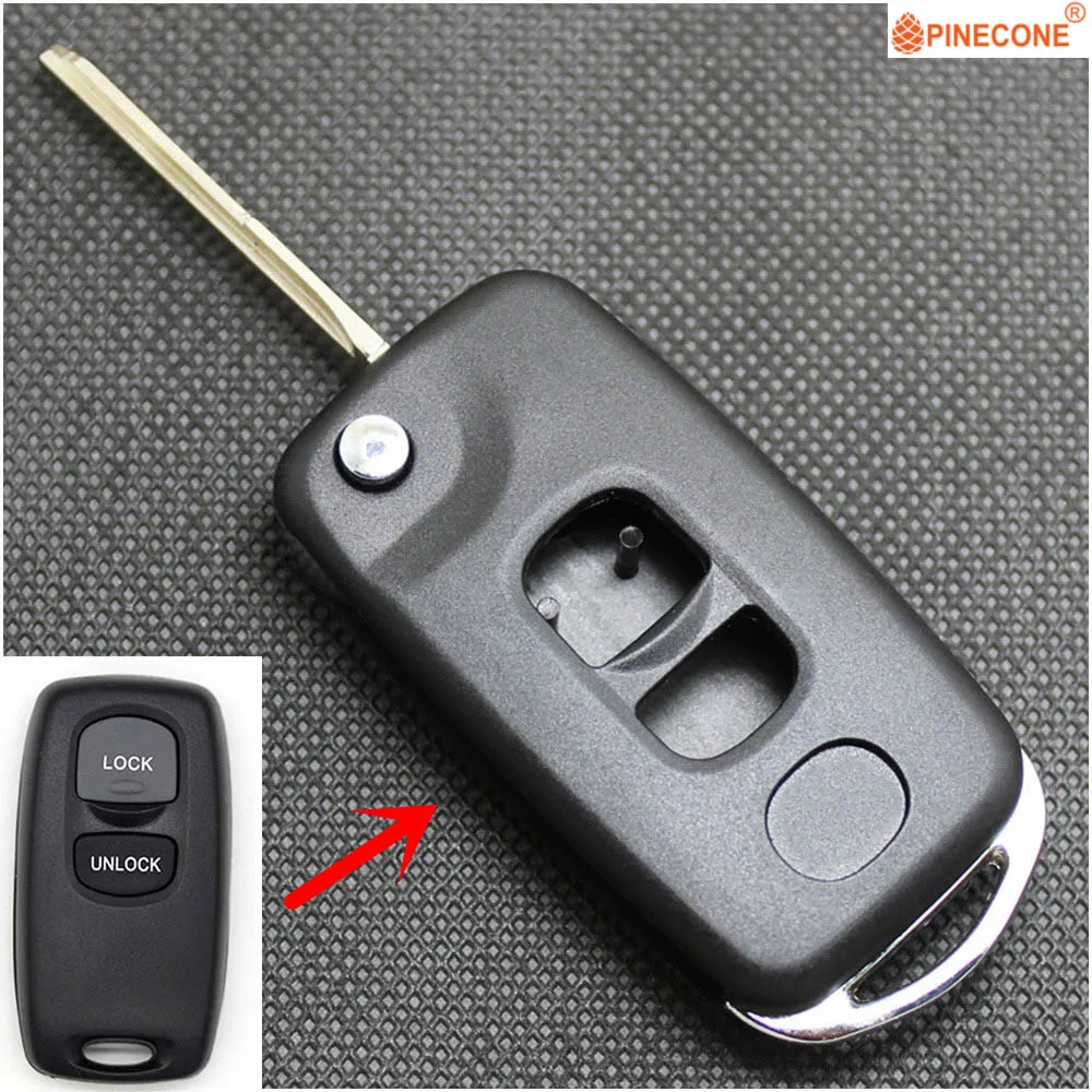 

PINECONE Key Case for Mazda 2 3 6 323 626 Car Key Fob 2 Buttons Modified Flip Folding Car Key Shell Housing