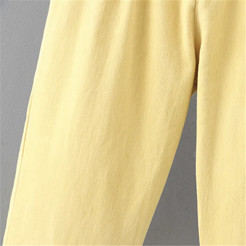 Plus Size Pants For Women In Spring Autumn Wear Elastic Waist Cotton Fabric Loose Trousers Large Size Casual Pants For Fatlady