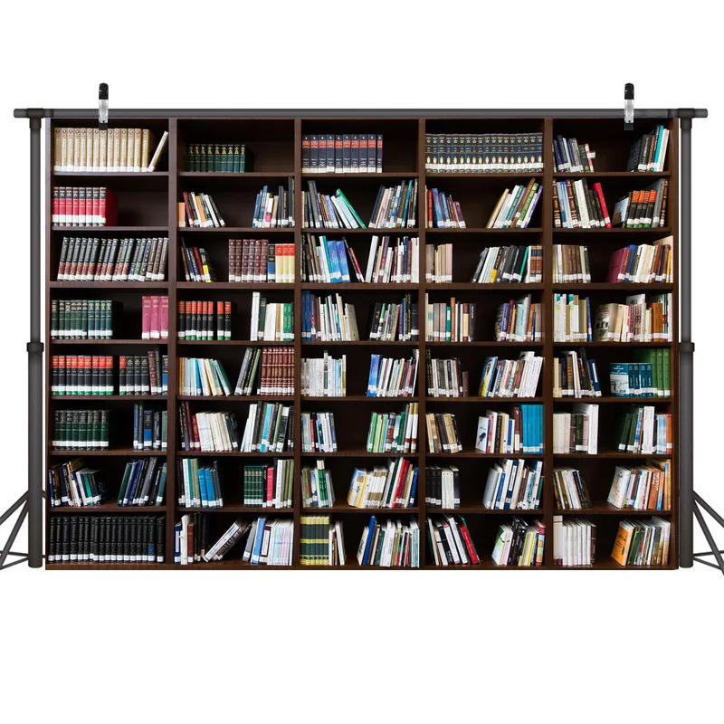 Vintage Books Wooden Retro Bookshelf Background for Photography Studio Old Library Portrait Photographic Photo Backdrops |