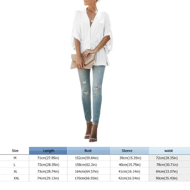 Модная женская офисная блуза Женские однотонные пуловеры с рукавом летучая мышь