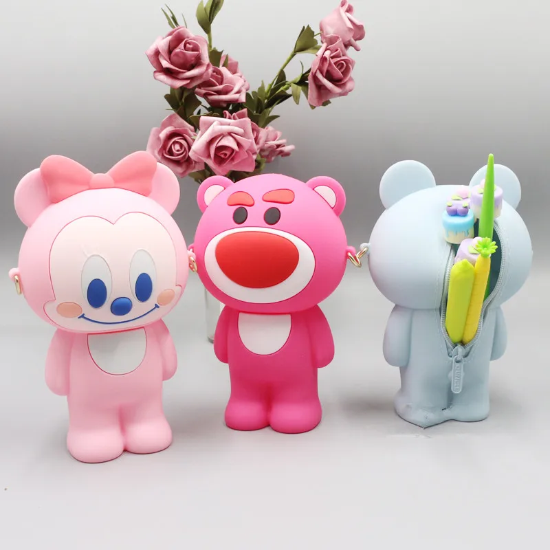 Креативные мягкие силиконовые чехлы для карандашей Kawaii милая мультяшная ручка в