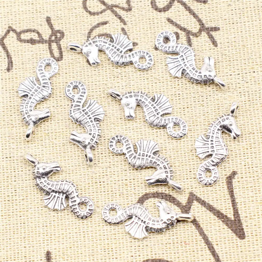 

Подвески морской конек, предметы одежды, цвет под старину, серебро, 20 шт., 10x25 мм