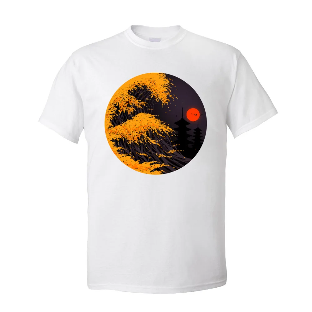 

Japan The Great Autumn Wave Fall Graphic Men T Shirts Short Sleeve Round Neck Mens T-Shirt Family Tops & Tees