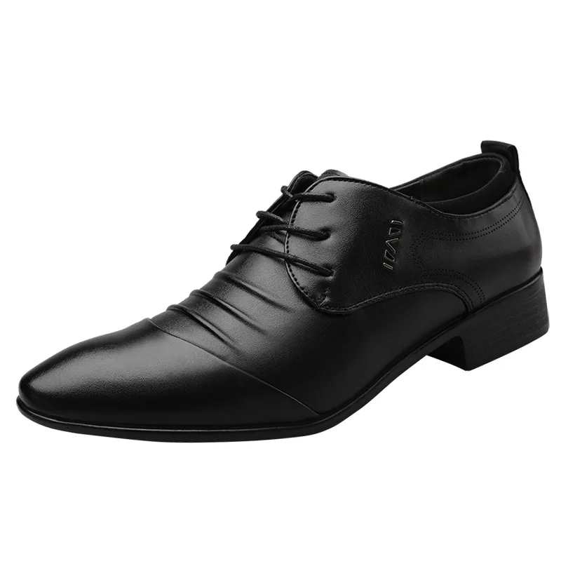 

2019 Men Formal Shoes White Leather Business Casual Shoes High Quality Men Dress Office wedding Shoes Male Breathable Oxfords