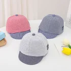 Милая детская шапка, летняя, весенняя, регулируемая бейсболка, хлопковая детская шапка от солнца в полоску с медведем, шапка для мальчиков и девочек с ушками, головные уборы с козырьком