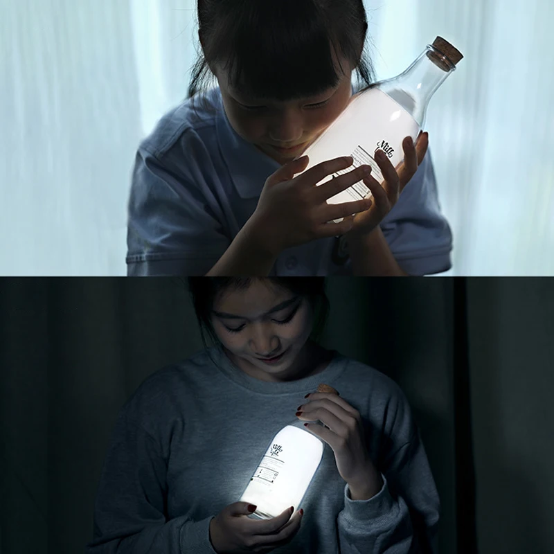 

Children Milk Bottle Message Night Light DIY Handwriting Message USB Rechargeable Message Sleep Timing Mode LED Sleeping Lamp