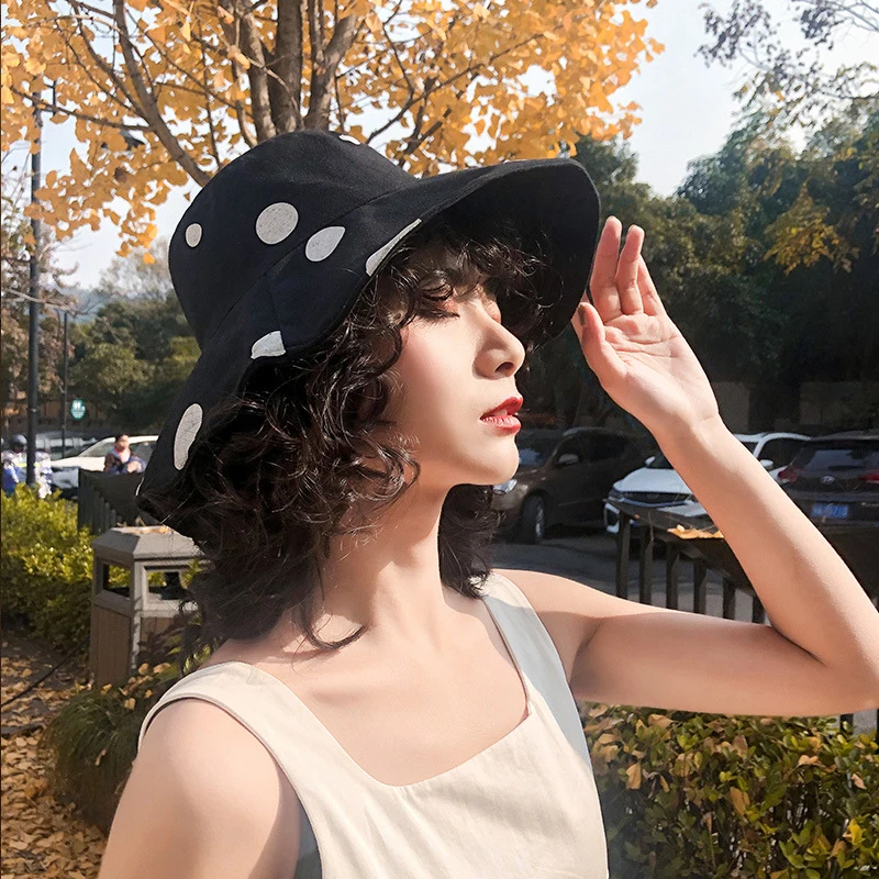 Кепка Женская Солнцезащитная в горошек модная Простая Повседневная Удобная