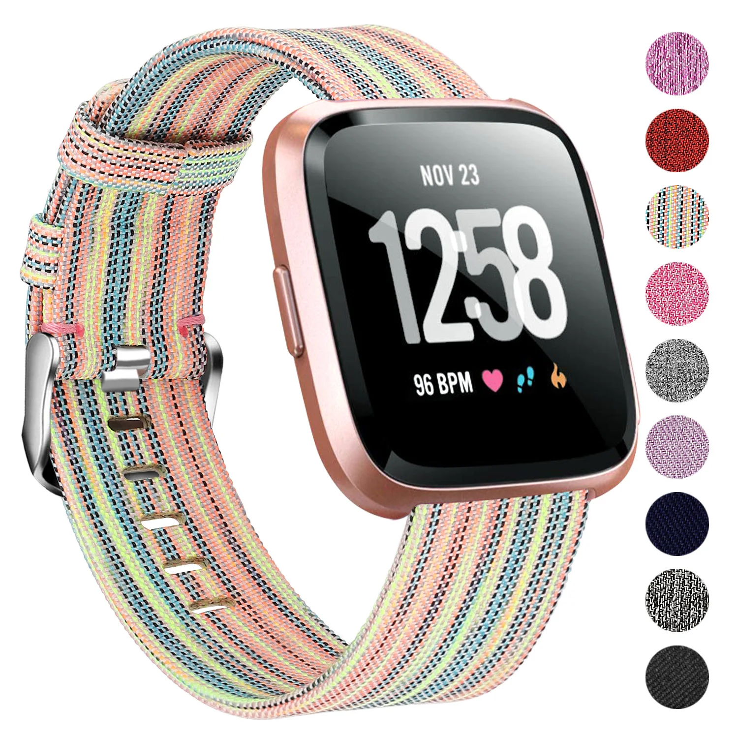 

Ремешок для Fitbit Versa 3/Versa 2/Versa Lite/Fitbit Sense, регулируемый нейлоновый спортивный браслет, умные часы, ковбойский холст