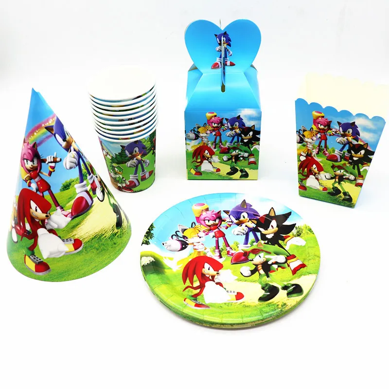 Детские праздничные принадлежности Sonic The Hedgehog декоративная бумага ручка