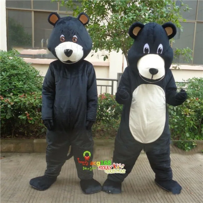 Лидер продаж костюм талисман в виде черной панды и медведя парадный животного