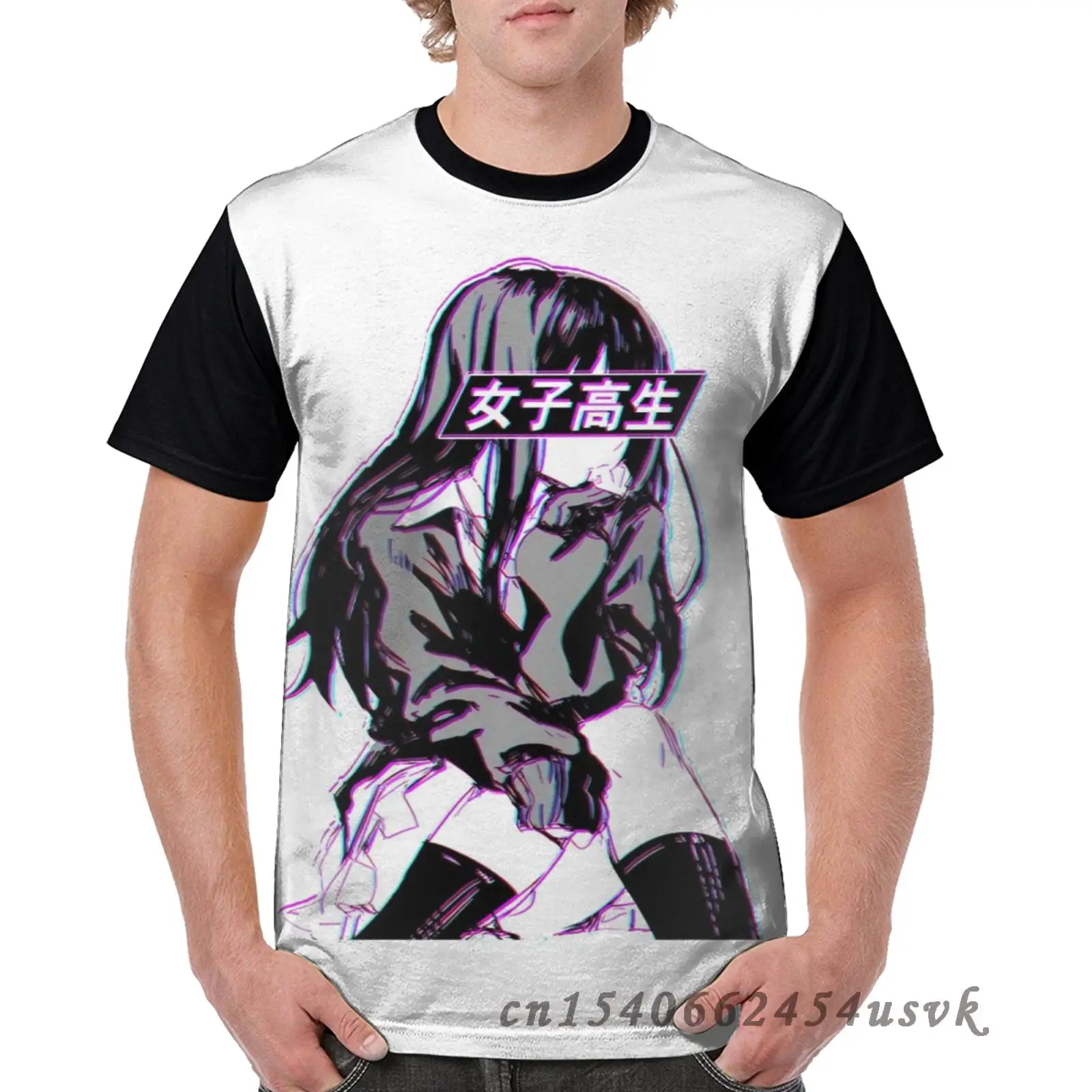 Забавная семейная Одинаковая одежда школьница (глитч)-грустное японское аниме