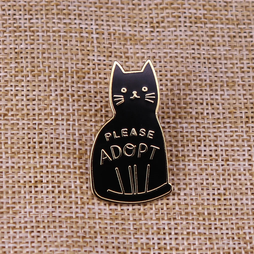 Adopt Cat Badge love kitten enamel pin cute animal Brooch meaningful decor for hat backpack or coat | Украшения и аксессуары