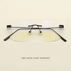 Очки унисекс в металлической оправе, без оправы, с защитой от синего света и пружинными петлями