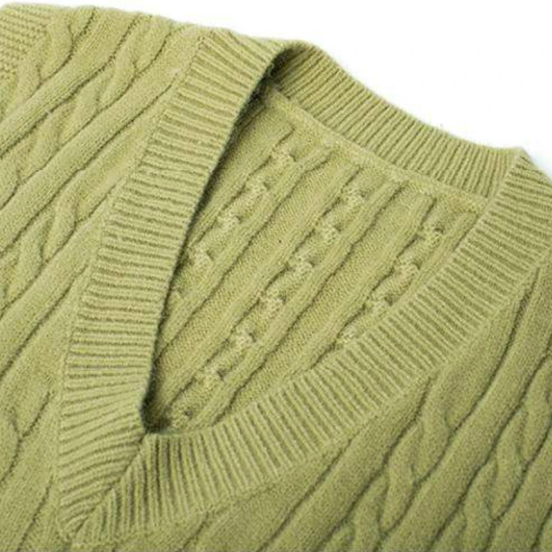 Жилет женский трикотажный с V-образным вырезом короткая однотонная Повседневная