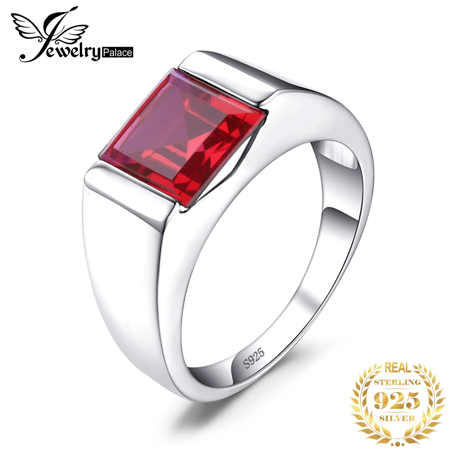 JewelryPalace для мужчин площади 3.3ct создан красный рубин Подлинная 925 пробы Щепка