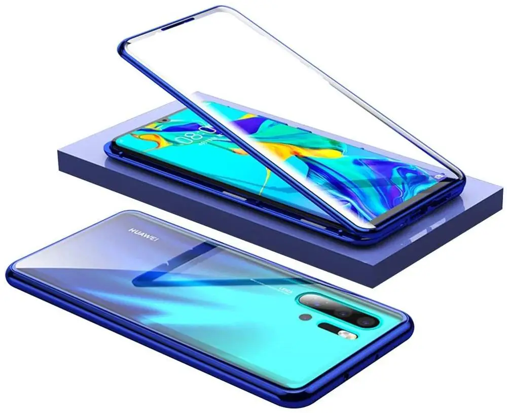 Металлический магнитный чехол для huawei p40 lite pro p30 на honor 20 10 20s Y9 Prime стеклянный P smart