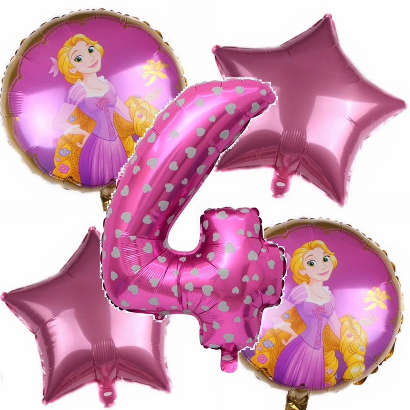 Набор розовых цифровых воздушных шаров комплект из 5 предметов для детского дня