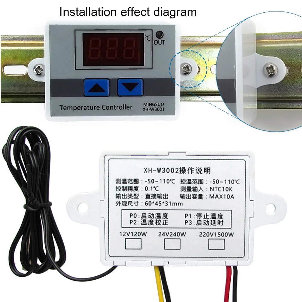 

Digital LED Temperature Controller For Incubator Cooling Heating Switch Thermostat NTC Sensor hot Temperature Controller Switch