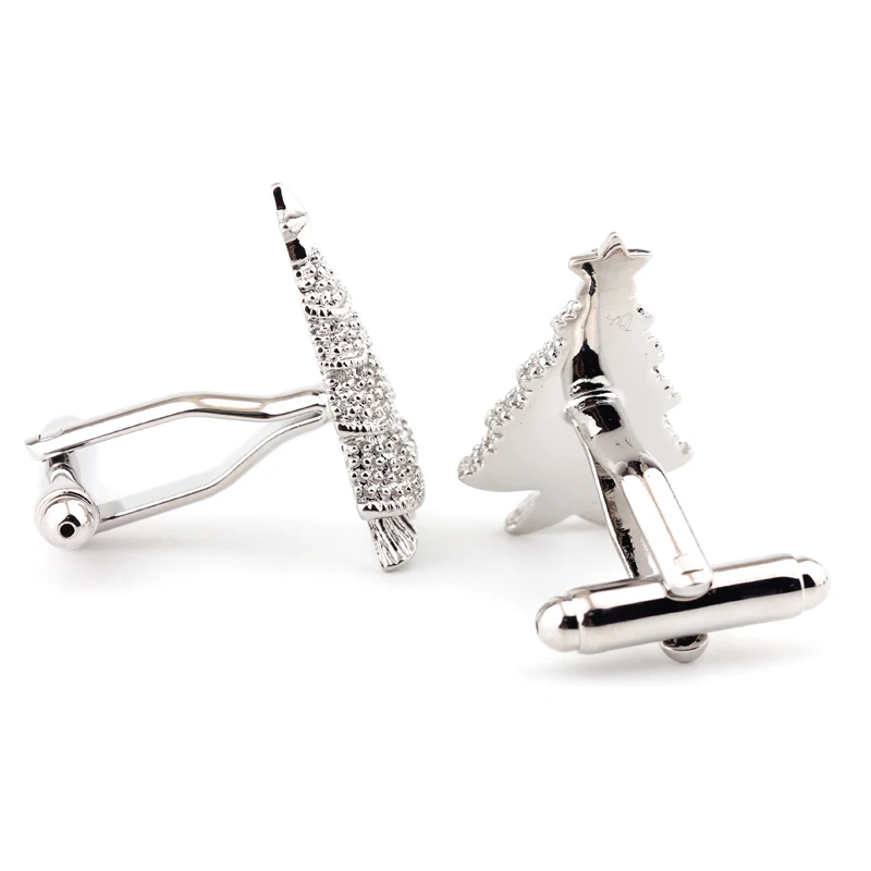 Free shipping Sparkling Crystal Christmas Tree Cufflinks for Men Cuff Links Fashion Festival Party Jewelry Male | Украшения и