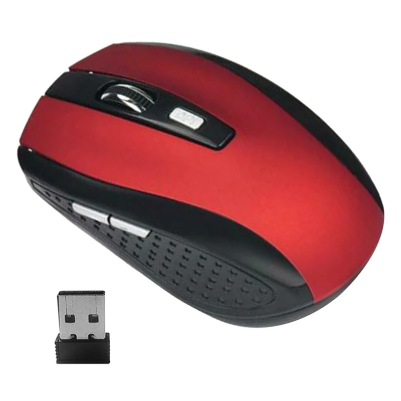 

Portable 2.4GHz Wireless Optical Mouse 6 Buttons Plug and Play USB Receiver 2000 DPI Mice No Battery for Laptop Notebook PC