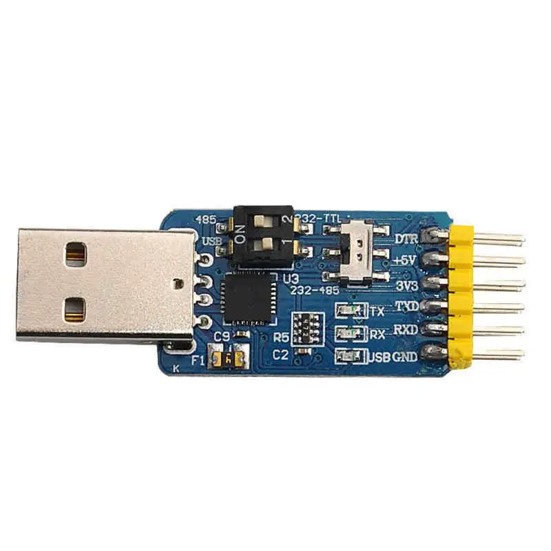 

2021 Новый CP2102 USB-UART 6 в 1 Многофункциональный серийный модуль-адаптер CP2102 USB для TTL 485 232 3,3 В/5 В совместимый