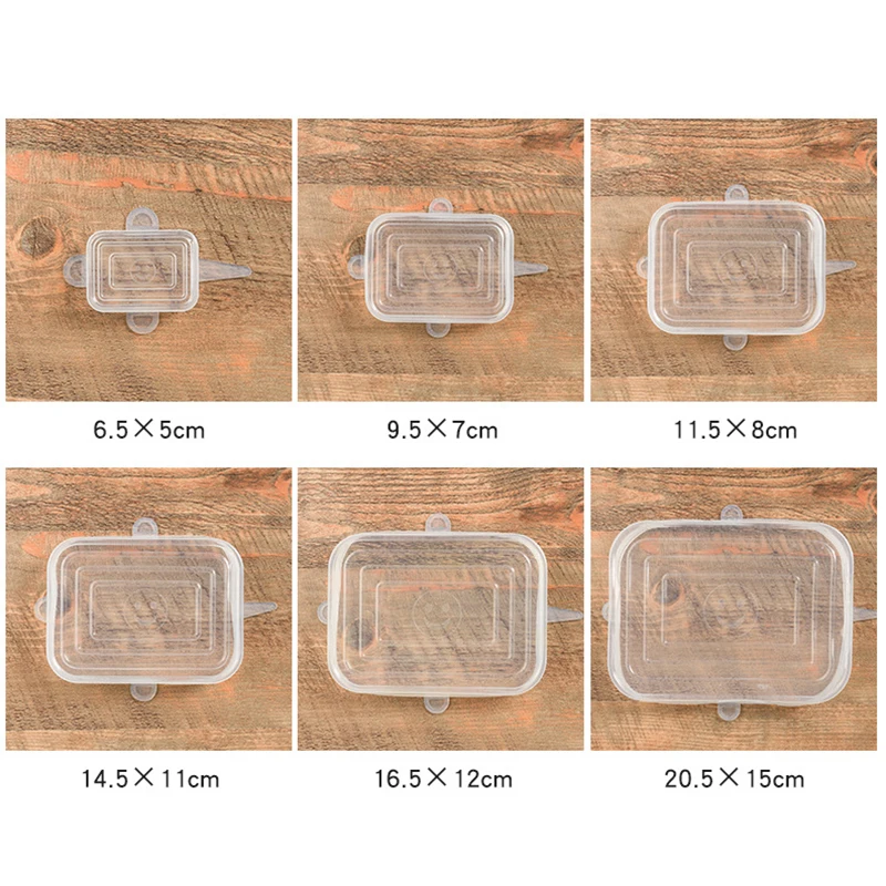 

6pcs Silicone Stretch Lids Universal Lid Silicone Bowl Pot Lid Silicone Cover Pan Cooking Food Fresh Cover Microwave Cover