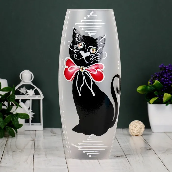 Ваза стекло &quotКошка&quot 3 d 7.5см 10х26 см|Вазы| |