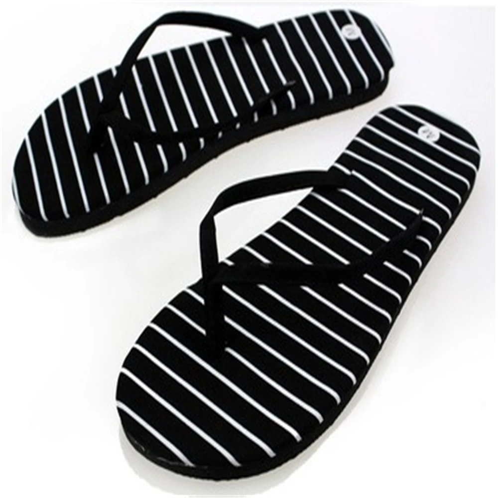 Женские ПУ модные на плоской подошве шлепанцы летний тренд полосы сандалии
