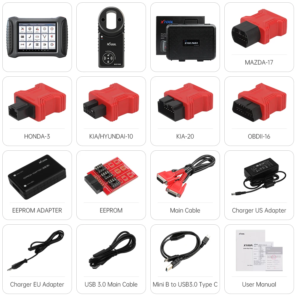 

XTOOL X100 PAD3 Key Programmer for Toyota All Key Lost Immobilizer Odometer Adjustment OBD2 Car Diagnostic Tool