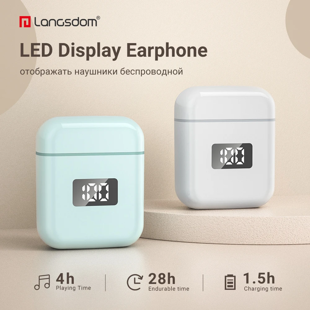 

Беспроводные наушники T18 TWS со светодиодным дисплеем, спортивные стереонаушники, Bluetooth-совместимая гарнитура, наушники