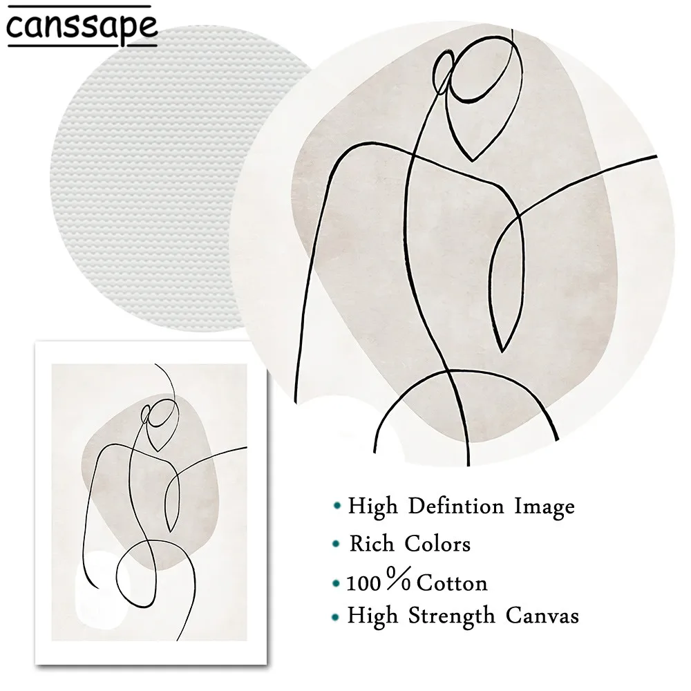 Абстрактные линии печати Женственная Дамская обувь Обнаженная девушка плакат