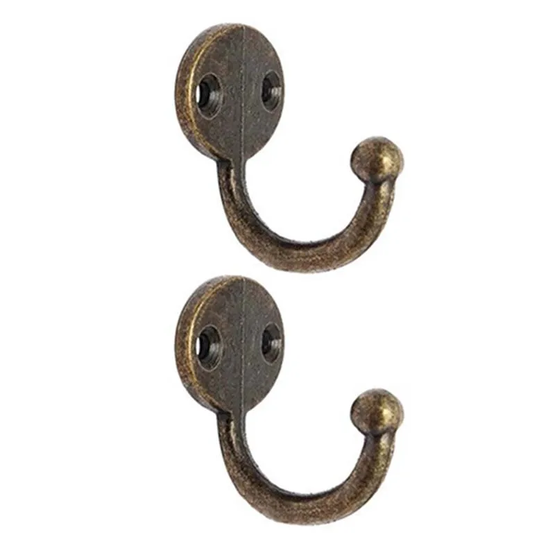 

Lot 6pcs Retro Coat Hat Hook Door Wall Hanger Alloy 35 x 30mm -Bronze