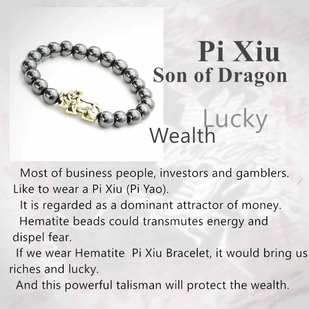 Эластичный браслет фэн-шуй счастливое богатство исцеление мала Будда гематит