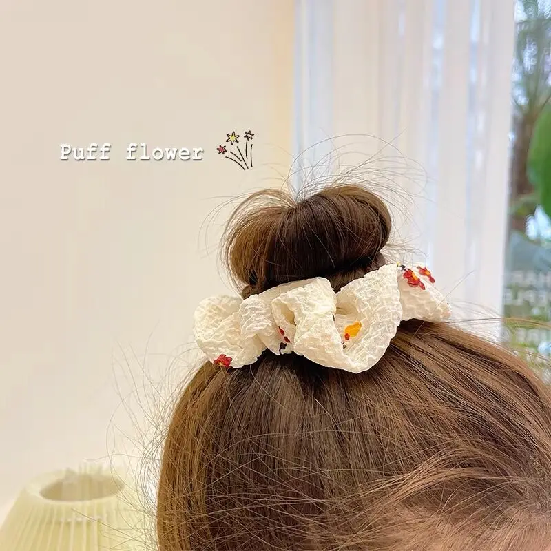 

20pcs/lot Girly Flower Hair Tie Super Fairy Large Intestine Hair Tie Sweet Headdress Hair Accessories for Women