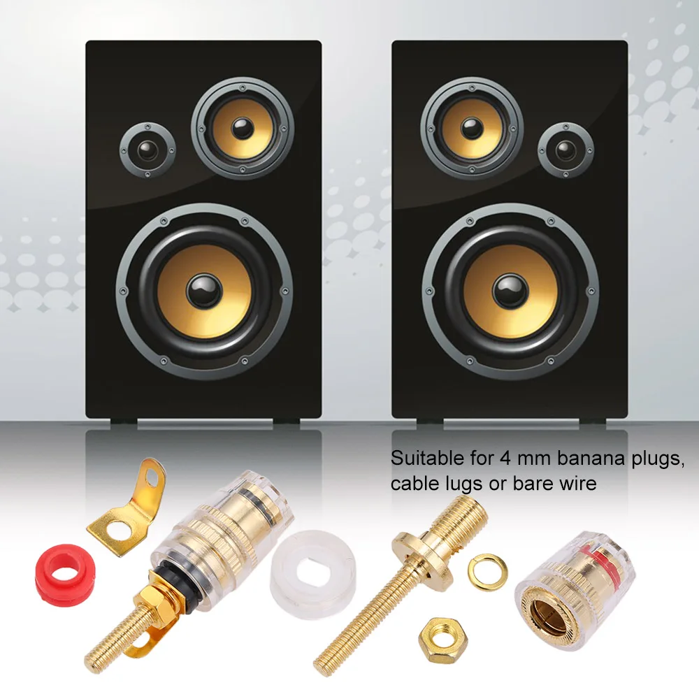 Разъем усилителя с банановым штекером 4 мм провод позолоченным разъемом для