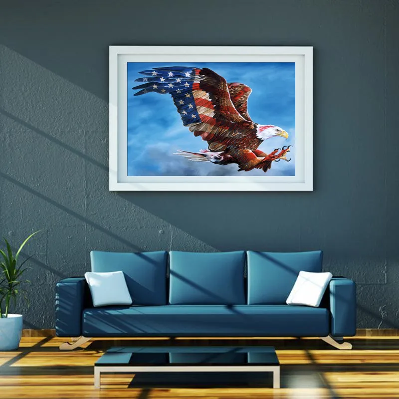 Полностью круглая Алмазная картина с Лысой орлом 5D алмазная вышивка мозаика