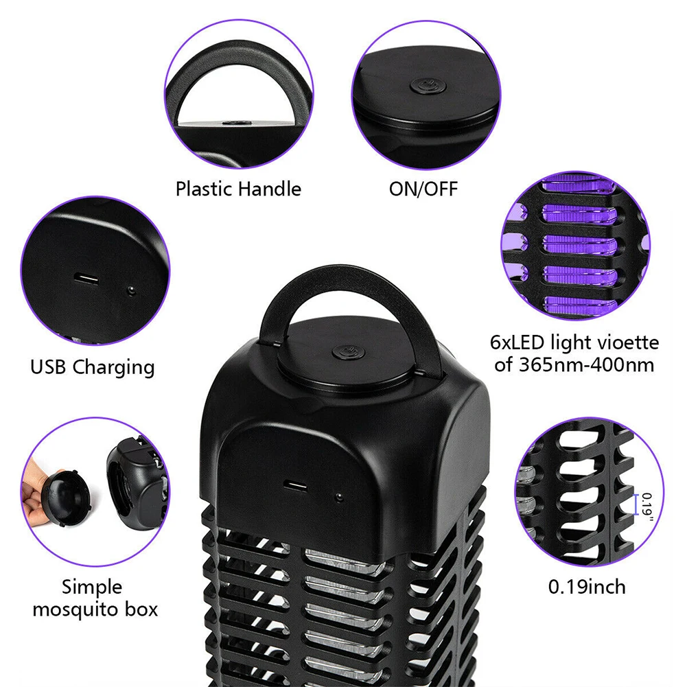 

1Pc Home Electric Harmless USB Mosquito Killer Quiet Working LED Lamp Fly Bug Insect Zapper Trap Night Light