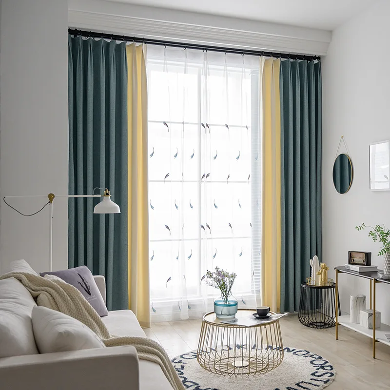 Занавески из хлопка и льна в европейском стиле затемняющие занавески для