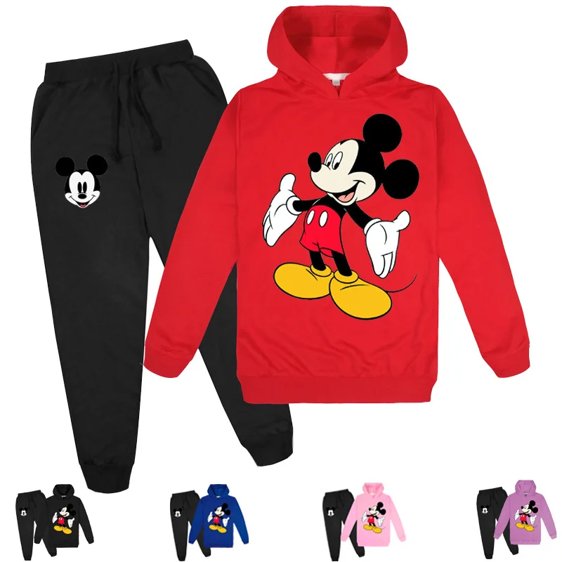 Детская одежда Disney детский хлопковый костюм на весну и осень милый свитер штаны с