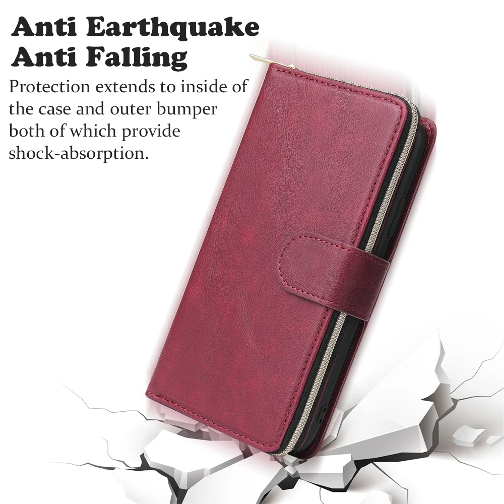 Zipper Wallet Leather Case For Samsung Galaxy A52 A51 A72 A71 A53 A33 A13 A32 A12 A31 A41 A50 A70 A30 A20 EA10 S Flip Card Cover