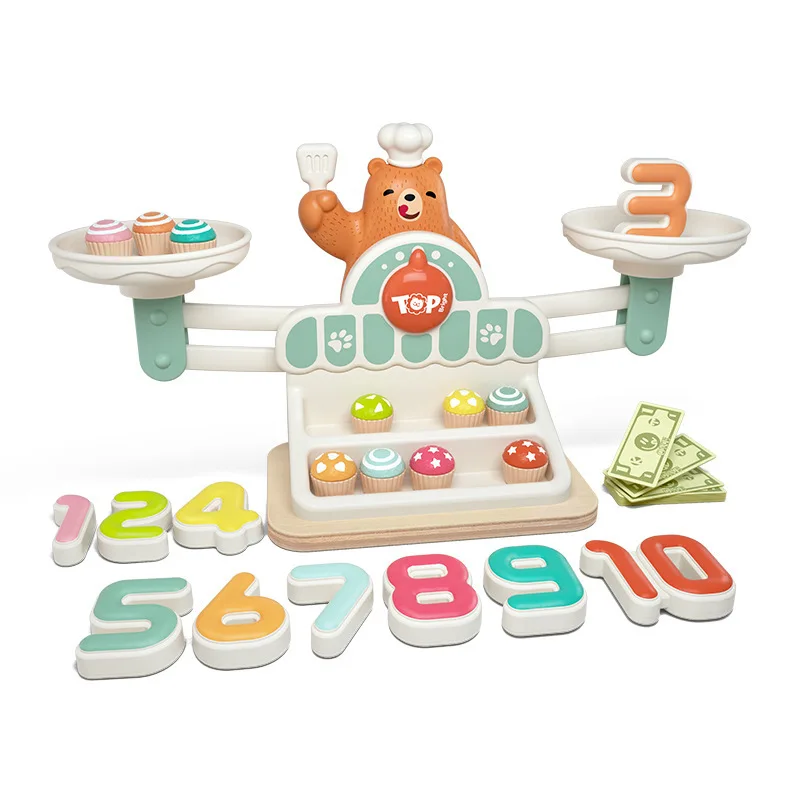 

Kids Montessori Bear cub Toys Balance Scale Learning Counting Numbers Match Learning Math Educational Toys For Preschool Childre