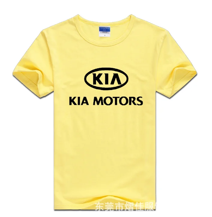 

New Summer Men's short sleeve for KIA Car Logo casual high quality Cotton O-neck Short Sleeve Solid color Mens T-Shirt